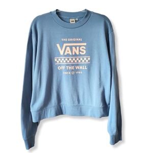 Vans off The Wall Blue Logo Sweatshirt Pullover XL Skater Grunge Streetwear VSCO
